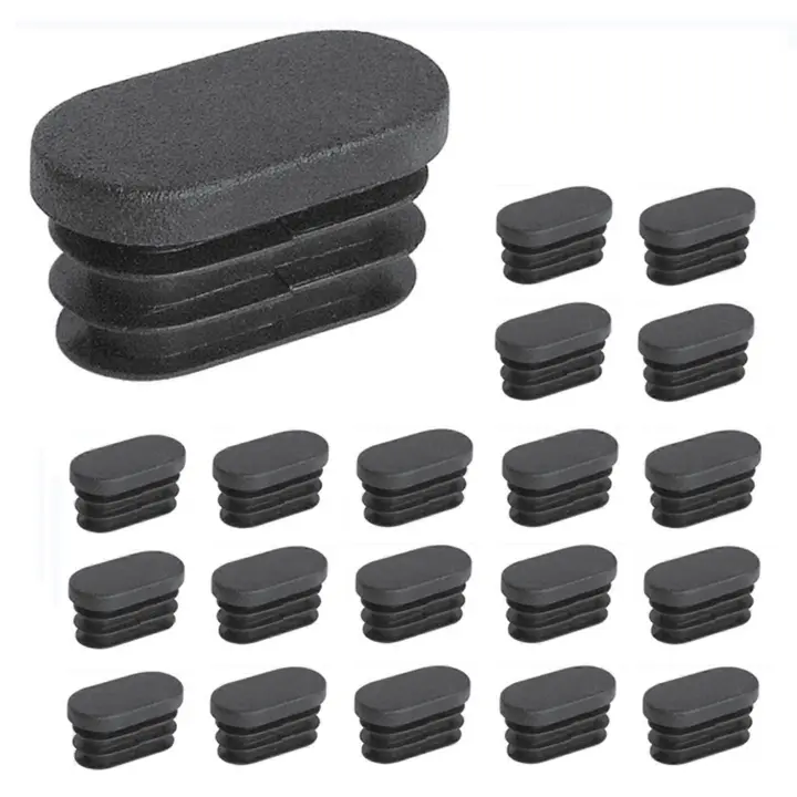 Tapas de plástico para patas de muebles, tapas ovaladas para patas de silla de plástico, tapas de tubo ovaladas para patas de muebles, 20 piezas (16x34mm) - 1