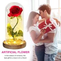 Rosa Eterna De Cristal Con Flores Artificiales Belleza Y El Bestia Regalo Para San Valentín Boda Cumpleaños Decoración - details 1