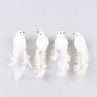 Pájaros Artificiales De Pluma De Espuma Blanca Doves Mini Decoración De Pájaros Para El Jardín Y Artesanía - details 8