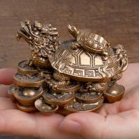 Estatuilla De Rana Dragón Feng Shui En Resina Dorada/Cobre Decoración De Hogar Para La Riqueza Con Moneda Adorno Para Escritorio Joyería Animal - details 3