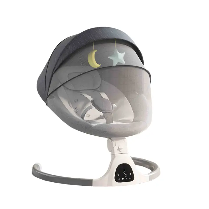 EU Children Store - Mecedora bebe, Para Niños de Hasta 9 kg Con Mando a Distancia y Bluetooth Para Conectar al Smartphone,Impulsado por la Electricidad Con Cinturón de Seguridad de 5 Puntos, Visera Solar,Bandeja - 1