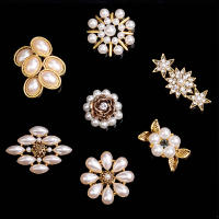 10pcs Botones De Aluminio Con Diamantes Y Perlas Para Decoración De Invitaciones De Boda Y Ropa Accesorios De Joyería Para Niñas - details 17