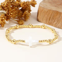 Pulsera Bohemia De Concha Y Cobre Con Crucifijo Calidad Superior Antioxidante Pulsera Elástica Para Mujer Moda 2024 - details 0