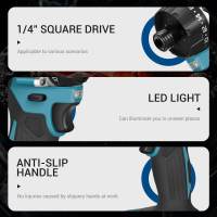 Destornillador Eléctrico Sin Cable De 1/4 Pulgada Con Torque De 280N.m Para Batería Makita 18V Herramienta Eléctrica Drillpro Para DIY En El Hogar - details 2