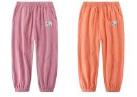 Pantalones De Verano Para Niños Y Niñas Algodón Lino Cintura Elástica Color Sólido Ropa Infantil Tallas 100-160cm - details 10