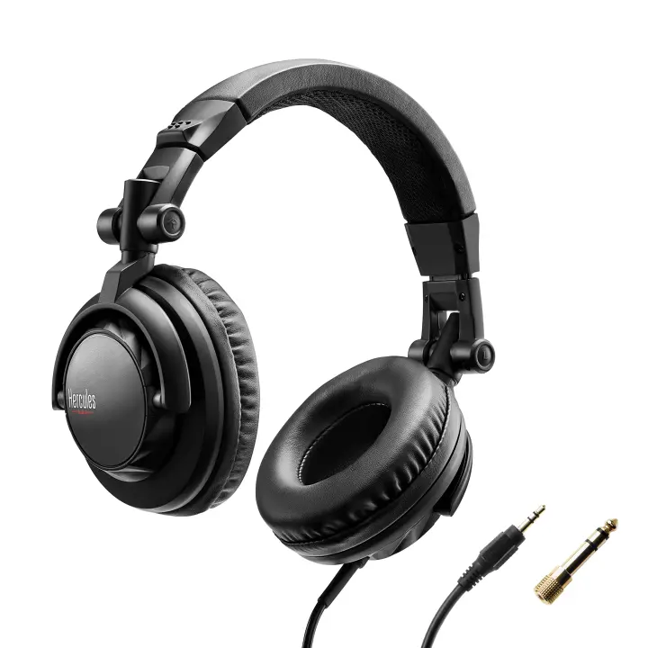HERCULES HDP DJ45 - Auriculares profesionales para mezclar en mesas de mezclas y controladoras DJ, cable extensible, conector 3.5mm y 6.3mm - 1