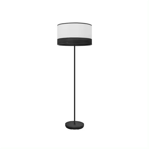 FABRILAMP Lámpara de Pie Salón Olga 1xe27 Negro/Blanco-Madera Negra 162x40x40 Cm - Elegante Diseño - 1
