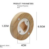 Abrepuertas De Madera Magnético Universal En Forma Redonda De Bambú Para Nevera Y Cocina Barra Con Material De Aleación De Zinc - details 1
