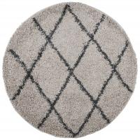 vidaXL Alfombra peluda de pelo largo moderna PAMPLONA Ø 240 cm Color Antracita,  Beige,  Crema y mas Alfombras de área  Alfombra de Piso para Sala de Estar Dormitorio Habitación Salón - details 9