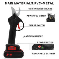 Tijeras de podar eléctricas inalámbricas, herramienta de jardinería eficiente para árboles frutales, bonsái, 21V Cortadora de césped eléctrica sin cuerda Enchufe UE con 2 baterías - details 2