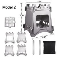 Estufa De Camping Portátil Con Acero Inoxidable Plegable Y Ligera Para Madera Ideal Para Excursionismo Viajes BBQ Picnic Al Aire Libre - details 1