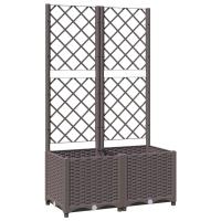 vidaXL Jardinera con enrejado PP 80x40x136 cm Color Gris oscuro,  Marrón,  Negro y mas - details 0