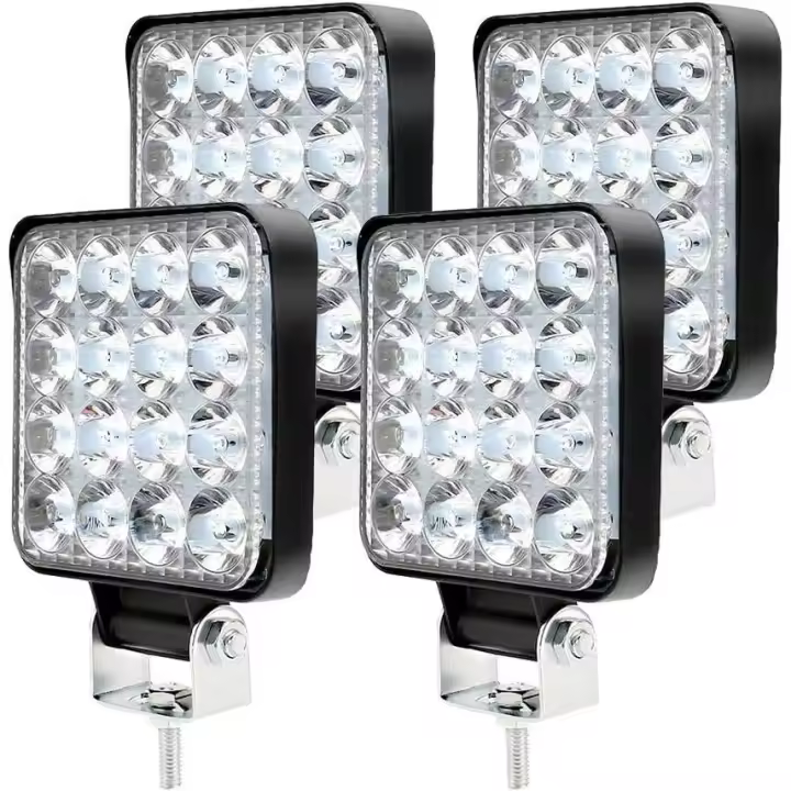 4 Luces DE TRABAJO 48 W, 12 V, Fire LED para Coche, Agua resistant IP 67 Luz DE TRABAJO PARA Coche, camión, tractor, SUV, barco (4 piezas) - 1