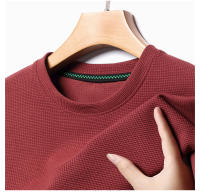 Camiseta Polo Corta Para Hombre Algodón Transpirable Estilo Casual Solido Con Splicing Redondo Cuello Tejido De Encaje - details 15