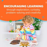 Manta Sensorial Temática De Animales Montessori Para Niños Autistas Interactiva Y Texturizada Colorida Edad 3-5 Años - details 0