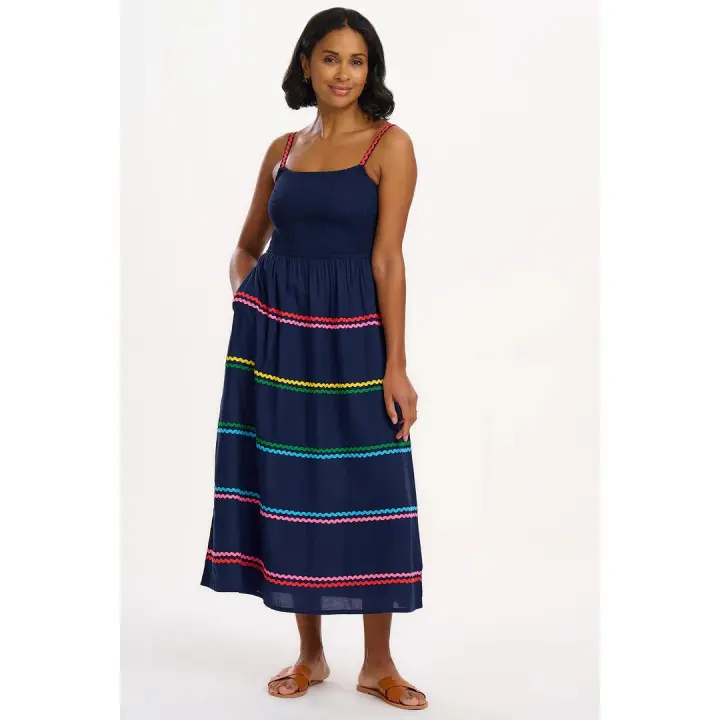 SUGARHILL BRIGHTON - Vestido fruncido Penrose color azul marino de Sugarhill Brighton - 1