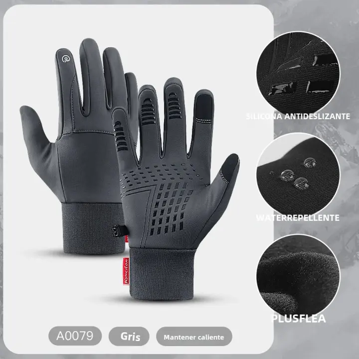 Guantes De Ciclismo Para Otoño Invierno Exterior Negro Táctil Antideslizante Para Gimnasio Fitness Running Y Motocicleta Unisex - 1
