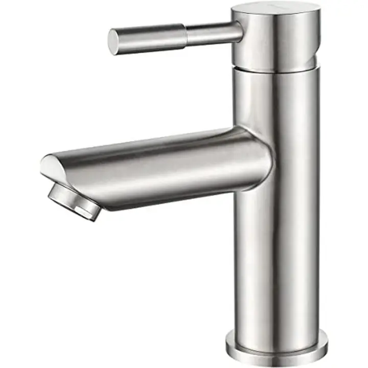 Grifo de Lavabo de Acero Inoxidable, Mezclador Monomando para Lavabo, Níquel Pulido, Mundo - 1