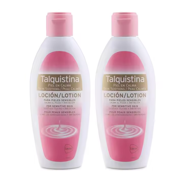 TALQUISTINA - Loción Pack 2 x 200 ml, Alivia de Irritaciones y Picores del Sudor, Acción Balsámica y Calmante, Alivio Eficaz, Uso Tópico, Suave y Ligera se Absorbe Fácilmente - 1