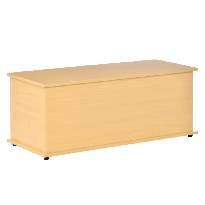HOMCOM Baúl de Almacenamiento de Madera Taburete para Almacenaje con Tapa para Dormitorio Salón Carga Max. 120 kg 100x40x40 cm - 1