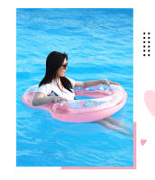 Anillo de Natation inflable en forma de Corazón de PVC, con linternas doradas y rosas, de venta transfronteriza, para interiores. - details 11