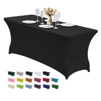 Funda De Mesa Elástica De Spandex Para 6FT/4FT Universal Ajustable Para Fiestas Banquetes Bodas Y Eventos Resistente Al Aceite Estilo Sólido - details 0