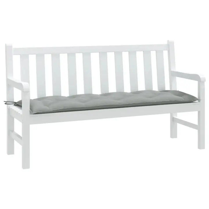 vidaXL Cojín para banco de jardín tela gris claro melange 150x50x7 cm - 1
