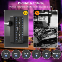 Amplificador Mini Lekato PA-1 Para Guitarra Y Bajo Acústico Eléctrico Con Altavoces Y Delays H8 Plugged Amp Combo Para Auriculares Pedal Board - details 5