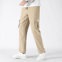 Pantalones Casuales Para Hombre Con Pierna Ancha Y Bolsillos Estilo Hip-Hop Streetwear Moda Cargo Trousers Cierre Elástico - details 6