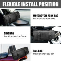 Bolsa De Sillín De Motocicleta De Cuero PU Con Patrón De Cocodrilo Bolsa De Equipaje Para Harley Sportster Chopper Bobber Cruiser - details 1