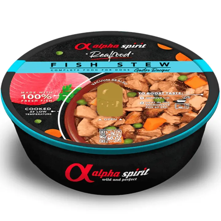 Alpha Spirit Real Food ESTOFADO de PESCADO para perros (280gr) Sabroso ESTOFADO de PESCADO para perros de Alpha Spirit - 280gr Pack - 1