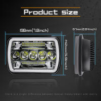 Faros LED Para Coche 6x7 Pulgadas Con DRL Amarillo 6000K Blanco Cuadrados Para Jeep Cherokee XJ Wrangler YJ Asamblea Automotriz - details 1