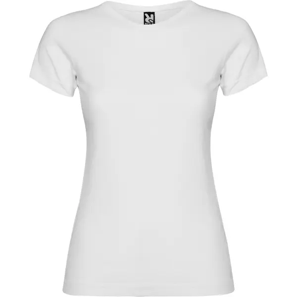 Camiseta de manga corta entallada algodón con cuello redondo,color blanco - 1