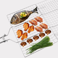 Cesta De Asado Plegable Portátil En Acero Inoxidable Con Mango Para Pescado Verduras Camarones Accesorios De Cocina Al BBQ - details 5