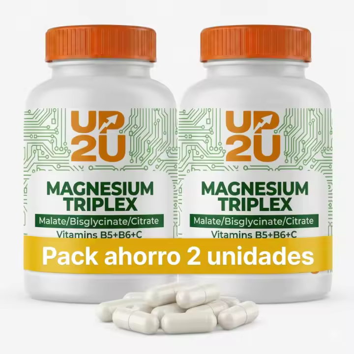 Pack 2x Magnesio Complex con Malato, Bisglicinato y Citrato, Vitaminas B5, B6 y C, UP2U Nutrition, 360 Cápsulas, 4 Meses de Suministro - 1