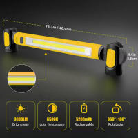 Lámpara De Trabajo Magnética Super Brillante Con Batería Recargable De 5200mAh Para Reparación De Coches Y Luz Exterior - details 2