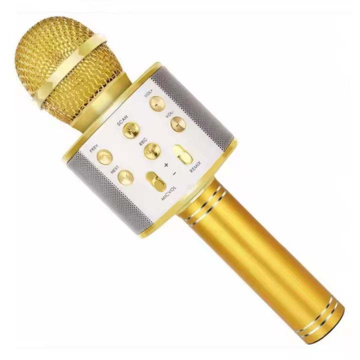 Micrófono Inalámbrico Karaoke Bluetooth 858 grabación Canción, DORADO, + ALTAVOZ bluetooth , modo eco,  , ENVIO 24H , NUEVO - 1