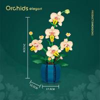 Juego De Construcción De Bloques De Orquídea En Maceta Juguete Educativo De Puzle Creativo Para Decoración De Escritorio Regalo Único Para Niños - details 6