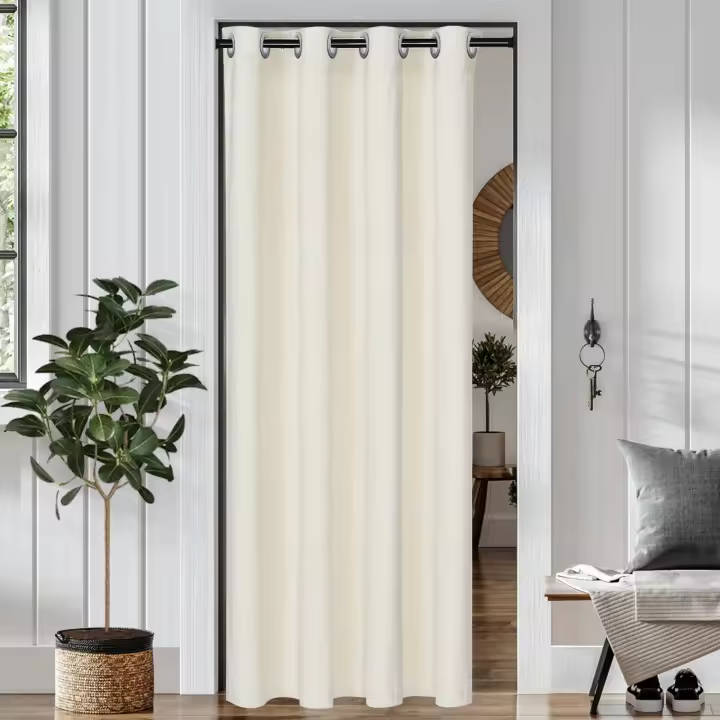 Cortinas De Veludo Aislantes Térmicas Para Puerta Individual Cortinas Colgantes Para Escalera Cocina Sala De Estar Modernas Con Anillos - 1