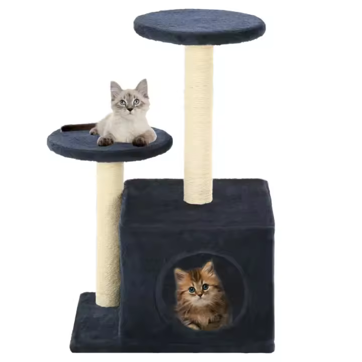 vidaXL RASCADOR PARA GATOS CON POSTE DE SISAL AZUL OSCURO 60 CM - 1