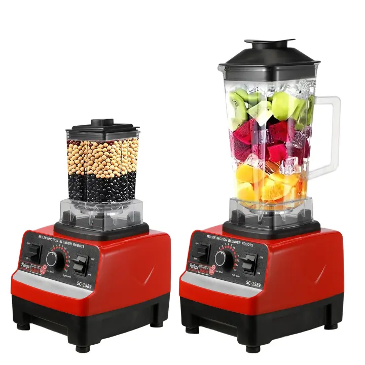2 en 1 mezclador duradero con contenedor de mezcla de 2L, BPA libre de mango resistente y antideslizante para procesadores de alimentos, batidos de helado, exprimidores de cocina, etc. - 1