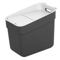 Curver - Cubo reciclaje Ready To Collect, diseño modular apilable, fabricado con plástico reciclado, doble apertura, asa ergonómica, fijación interior para bolsa, pegatinas de clasificación, soporte trasero incluido, ideal para cocina y despensa - details 3