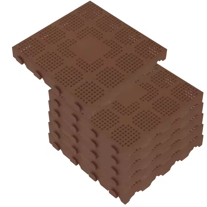 Wellhome Pack de 6 Baldosas Plásticas en Panal de 39x39x4,8 Cm para Suelo Exterior Marrón - 1