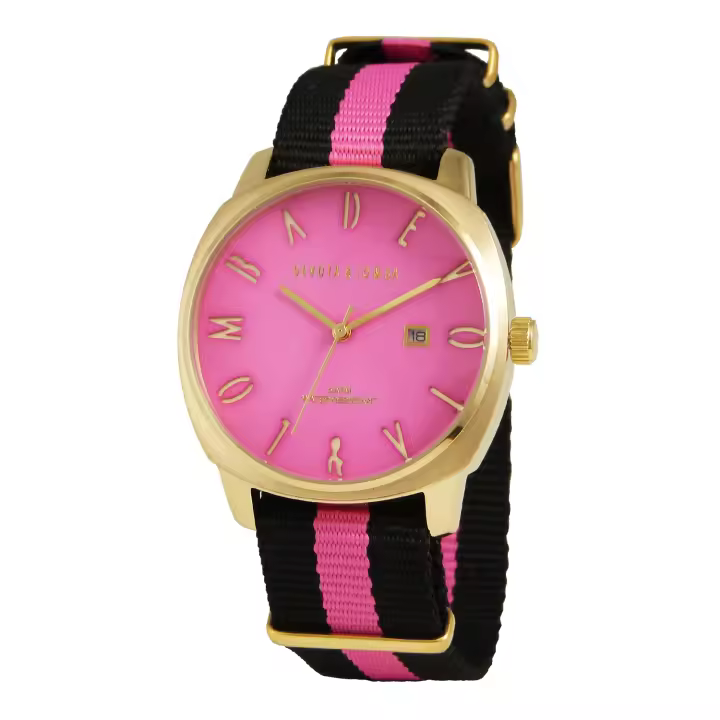 Devota & Lomba Reloj Mujer Analogico Cuarzo con Correa de Nylon DL008MSPBK-PK-02PINK - 1
