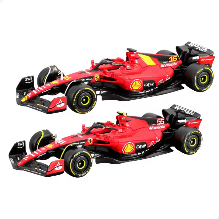Burago - Set 2 maquetas coche Fórmula 1, Carlos Sainz, Charles Leclerc, Ferrari SF-23, Max Verstappen, Sergio Pérez, Oracle Red Bull Racing RB19, Escala 1/43, Maqueta, Miniatura de colección, F1, BBurago, Regalos para coleccionistas, +3 años - 1