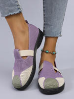 Zapatos Planos De Mujer Color Bloqueado Sencillos Y Moda Transpirables Para Primavera Y Otoño Cierre SLIP-ON Cómodos Y Prácticos - details 11