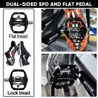 Pedales De Bicicleta BUCKLOS MTB Doble Función Plataforma Plana Y Fijación SPD Antideslizante Para Mountain Bike Con Cleat - details 3