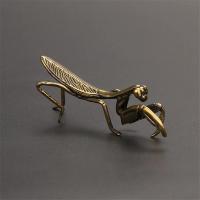 Adorno Miniatura De Mantis De Cobre Decoración De Maceta Floral Vintage Accesorios Artesanales Para Té Figura Antigua De Estilo Europeo - details 4