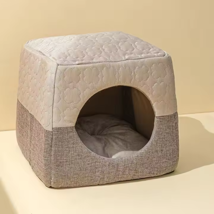 Cama cueva para gatos de interior de hasta 7 kg, 37 x 33 x 30 cm, 3 en 1, cálida, sofá cama, tienda de microfibra plegable - 1