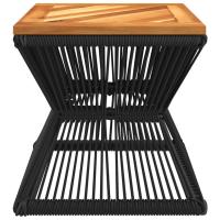 vidaXL Mesa de centro base de alambre madera acacia negro 38x38x38 cm - details 3